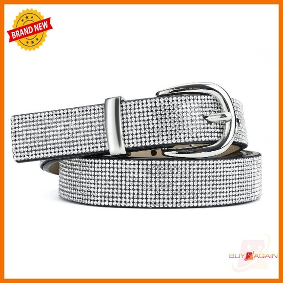 1-Inch Sparkling Rhinestone Belt for Dresses & Jeans